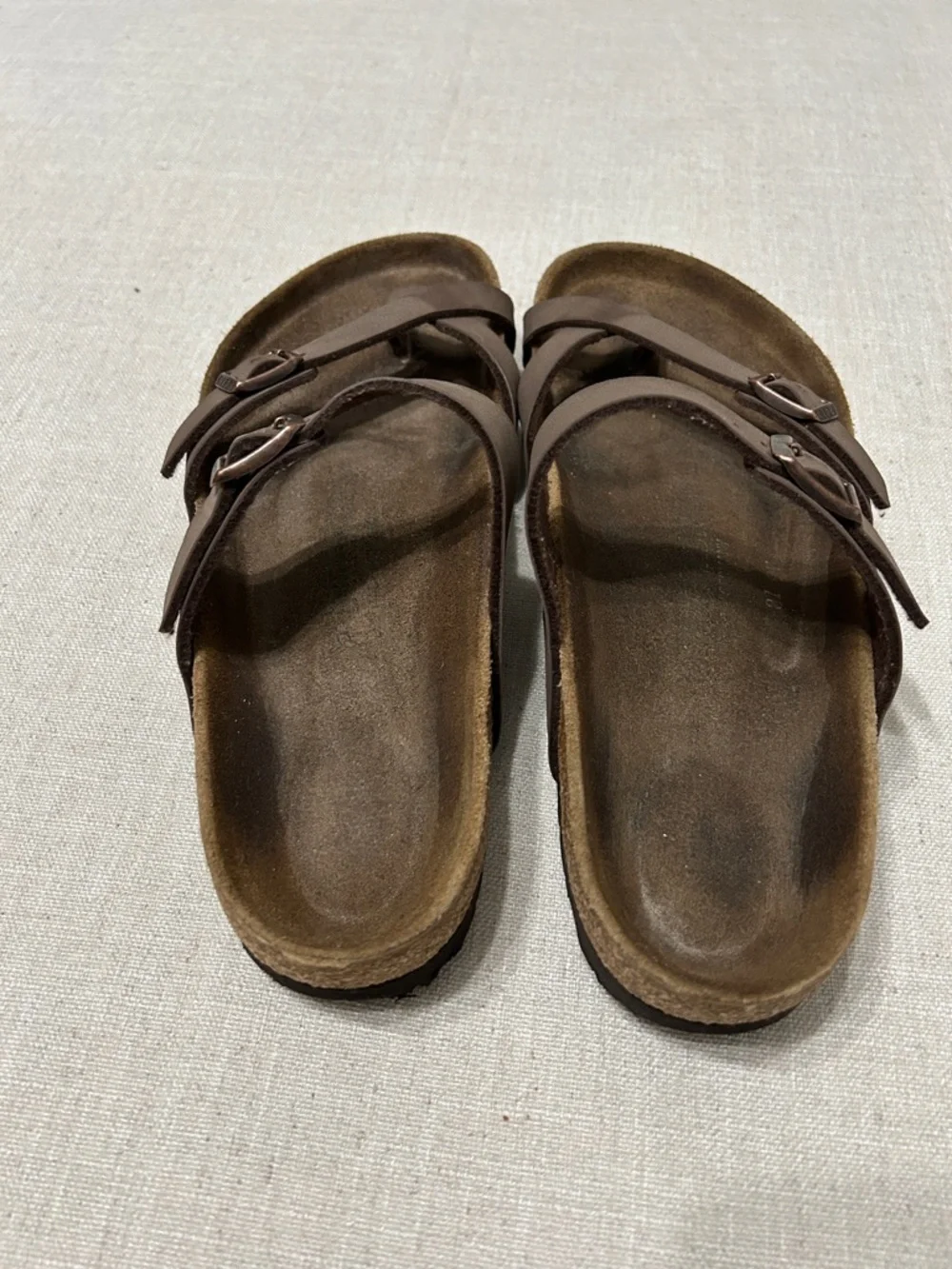 Birkenstock Mayari Sandals Brown Leather Crisscross Slide Women’s 39 - Picture 5 of 13